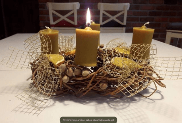 Adventní svíčky ze včelího vosku - sada 4ks